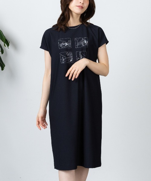 PICONE アイスクリーム刺繍 ワンピース STUDIO PICONE（スタジオピッコーネ） ワンピース ツイルジャージー