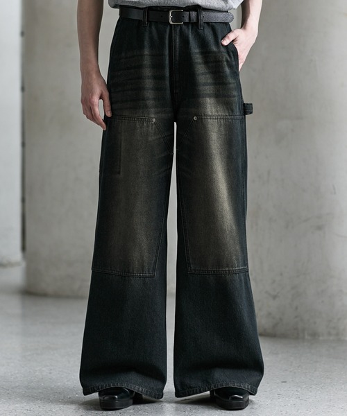 CLEL（クレイル） ワイドパンツ ジーンズ 「CLEL」Foil Print Double