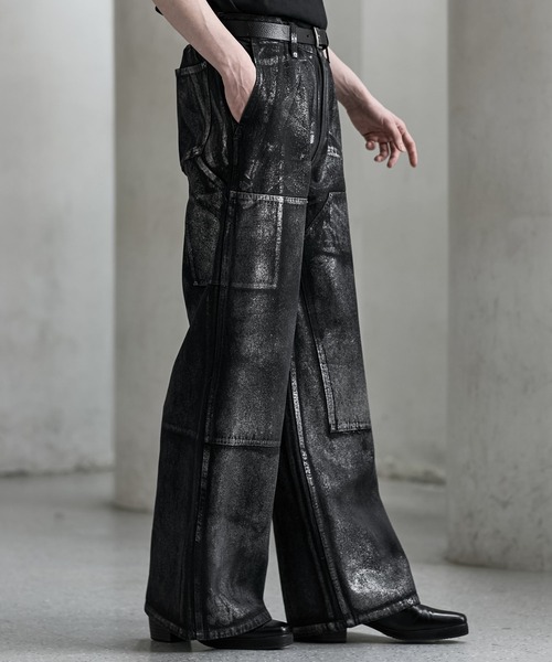 CLEL（クレイル） ワイドパンツ ジーンズ 「CLEL」Foil Print Double