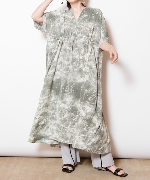 「OSMOSIS」 半袖ワンピース ONE SIZE グリーン レディース_画像8