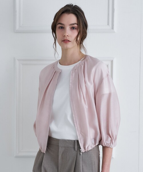 タグ付　新品　DRESSTERIOR ペーパーリネン　ショート　ブルゾン　38 DRESSTERIOR（ドレステリア） ブルゾン アウター ウォッシャブル
