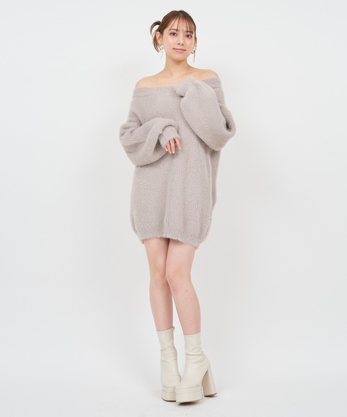 「ROYAL PARTY」 ニットワンピース FREE ベージュ レディース_画像8