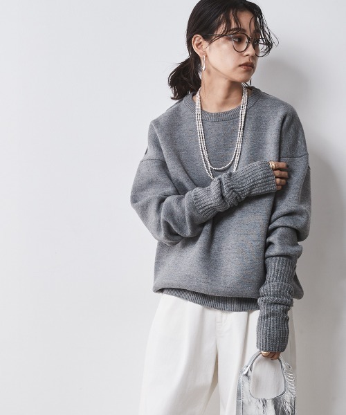 「CHIC STYLE」 長袖ニット 4L アイボリー レディース_画像4