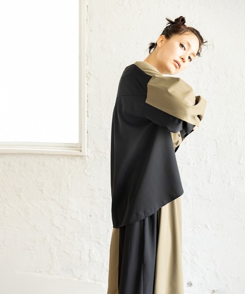 「OSMOSIS」 「loaf」長袖ワンピース ONE SIZE カーキ レディース_画像6