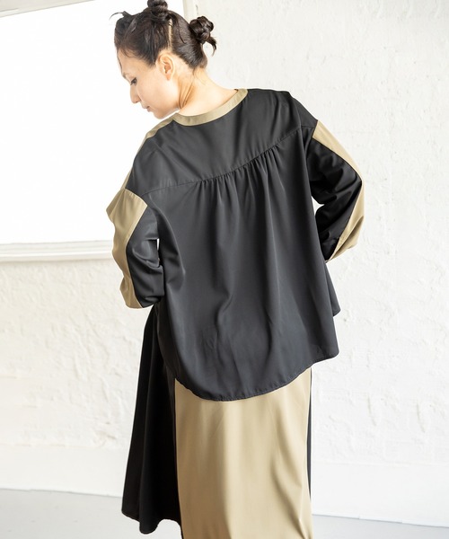 「OSMOSIS」 「loaf」長袖ワンピース ONE SIZE カーキ レディース_画像7