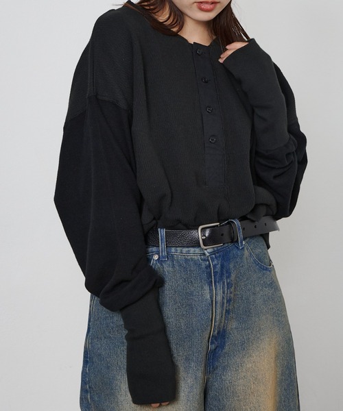 「etsinta」 長袖カットソー ONE SIZE ブラック レディース_画像3