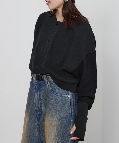 「etsinta」 長袖カットソー ONE SIZE ブラック レディース_画像4