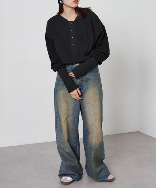 「etsinta」 長袖カットソー ONE SIZE ブラック レディース_画像7