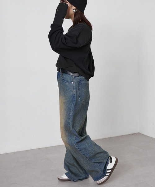 「etsinta」 長袖カットソー ONE SIZE ブラック レディース_画像9