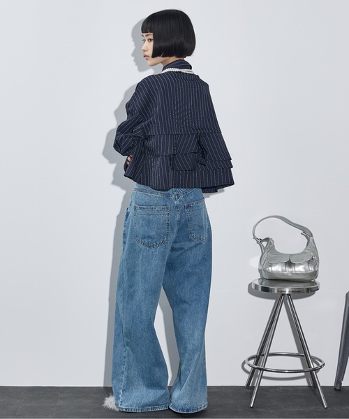 「THE YOn」 長袖シャツ FREE チャコールグレー レディース_画像6