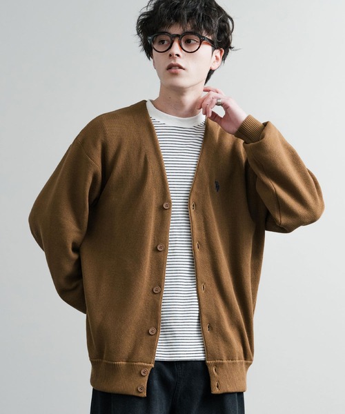「U.S. POLO ASSN.」 ニットカーディガン M ブラック メンズ_画像7