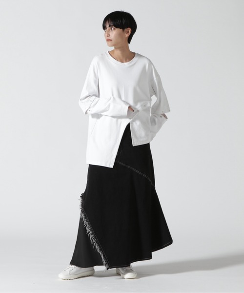 「AULA AILA」 ジーンズスコート 1 黒いこと レディース