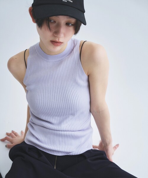 ニット セーター rib highneck pullover レディースの画像