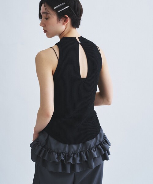 ニット セーター rib highneck pullover レディースの画像
