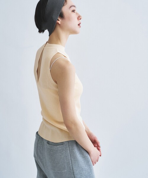 ニット セーター rib highneck pullover レディースの画像