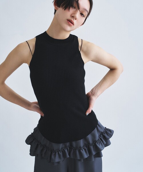 ニット セーター rib highneck pullover レディースの画像