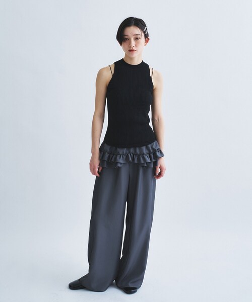 ニット セーター rib highneck pullover レディースの画像