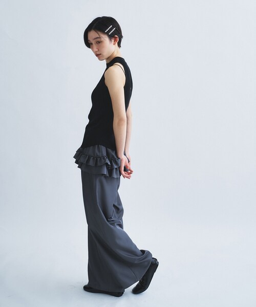 ニット セーター rib highneck pullover レディースの画像