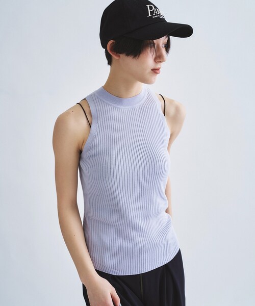 ニット セーター rib highneck pullover レディースの画像