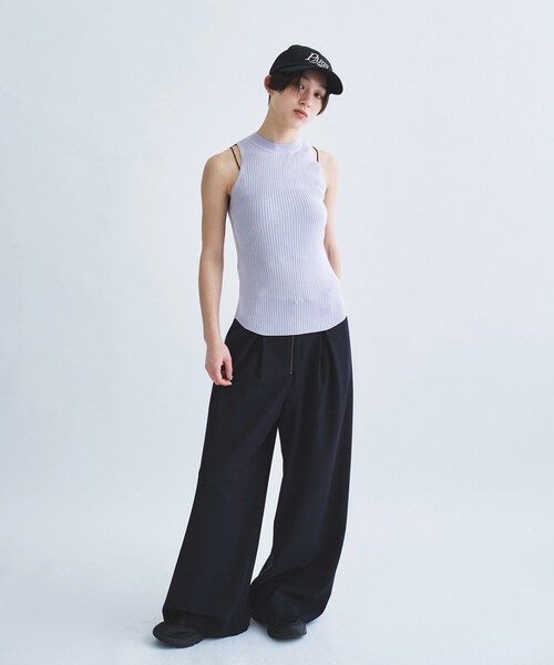 ニット セーター rib highneck pullover レディースの画像