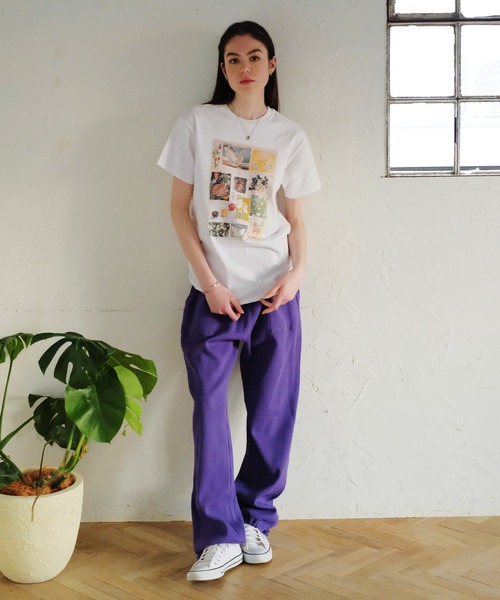 「FRUIT OF THE LOOM」 イージーパンツ M パープル メンズ_画像8