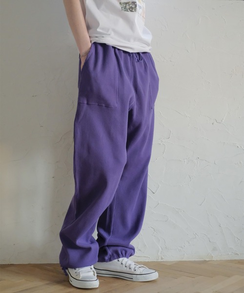 「FRUIT OF THE LOOM」 イージーパンツ M パープル メンズ_画像9
