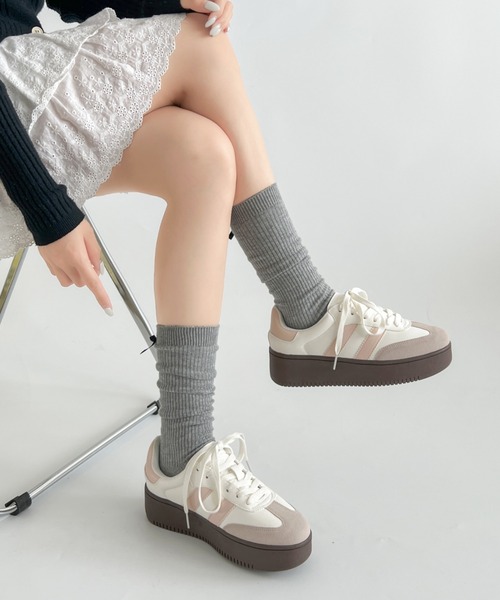 「Shoes in Closet」 ローカットスニーカー LL ライトベージュ レディース_画像8