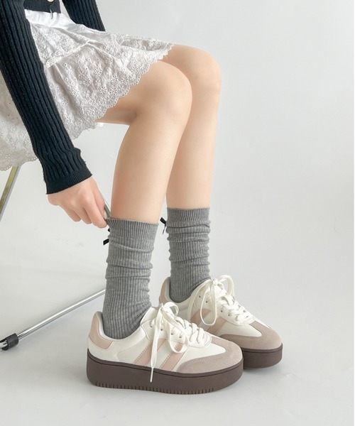 「Shoes in Closet」 ローカットスニーカー LL ライトベージュ レディース_画像9
