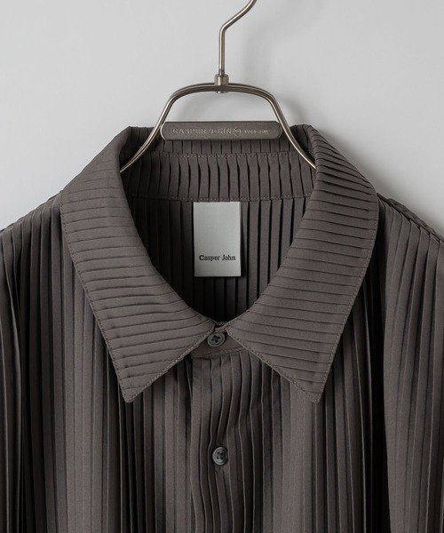 「Casper John」 半袖シャツ MEDIUM グレイッシュベージュ メンズ_画像4