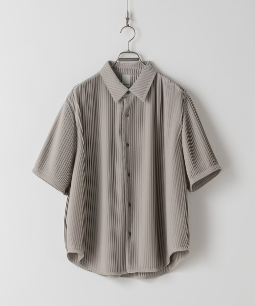 「Casper John」 半袖シャツ MEDIUM グレイッシュベージュ メンズ_画像9