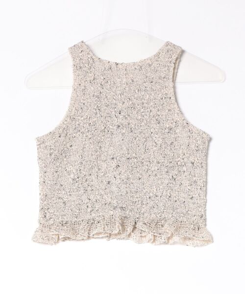 CLANE（クラネ） CLANE MIX MESH GATHER NO SLEEVE TOPS レディース