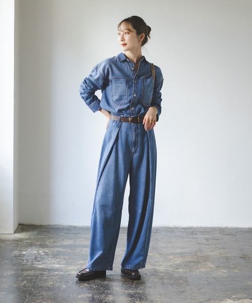 「NOBLE」 長袖シャツ - ブルー レディース_画像2