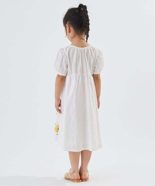 ワンピース ひまわり刺しゅうワンピース キッズ 子供服 女の子 