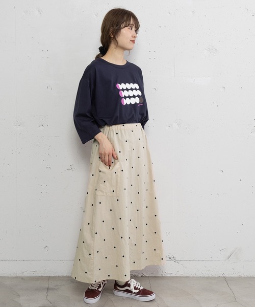 POU DOU DOU（プードゥドゥ） スカート ドット刺繍ギャザースカート