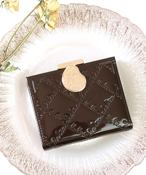 Clelia（クレリア） 財布 エナメルがま口二つ折りミニ財布 レディース