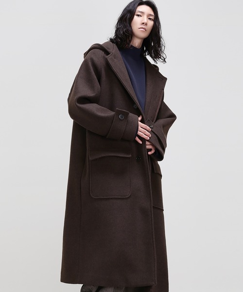 34 割引ブラウン Free メンズ M Lサイズ相当 定番 コート ピーコート ウールフードロングコート コート アウター メンズファッション ファッションブラウンfree メンズ M Lサイズ相当 Unidadeducativagarcia Com