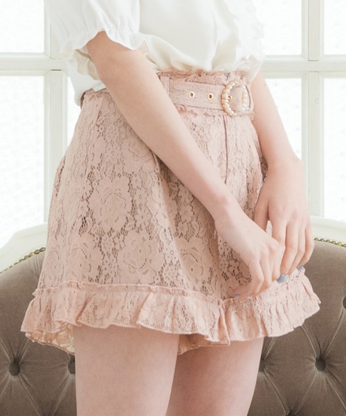 ROJITA（ロジータ） パンツ リングバックルレースショートパンツ