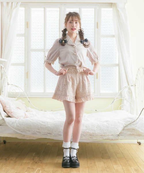 ROJITA（ロジータ） パンツ リングバックルレースショートパンツ