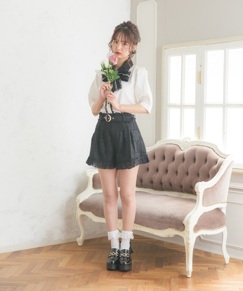 【激レア】　d.i.a. ショートパンツ　ブラック　レース　リング付き ROJITA（ロジータ） パンツ リングバックルレースショートパンツ