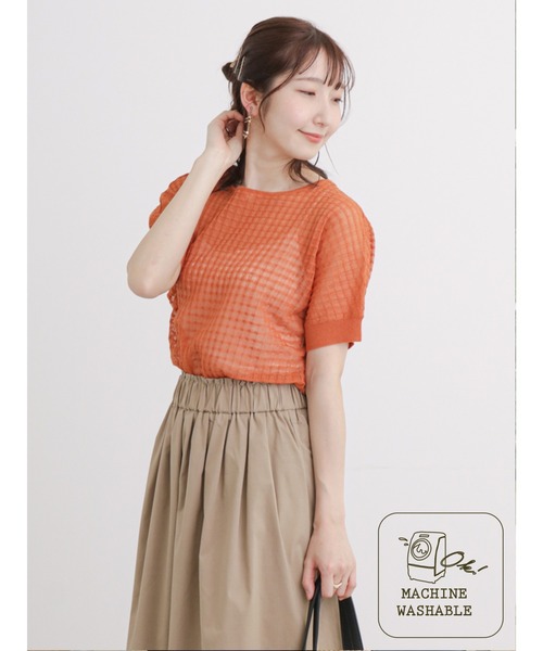 Te chichi TERRASSE ニット シアーチェック編みニット