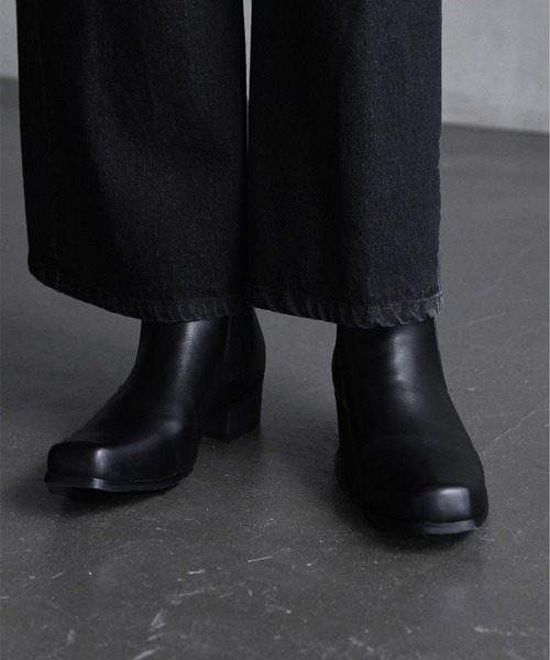 CALLNE ブーツ 「CALLNE」Squaretoe Real Leather Heelboots