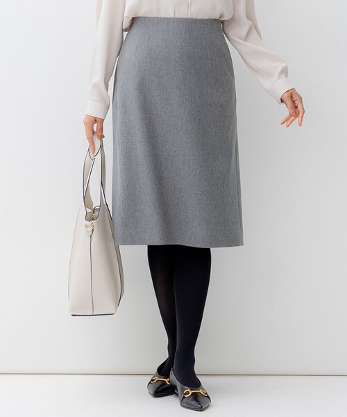 【CLASSY.掲載/洗える】ウールライクカルゼ タイト スカート 通勤服 23区（大きいサイズ） 【洗える】ウールライクカルゼ タイト スカート