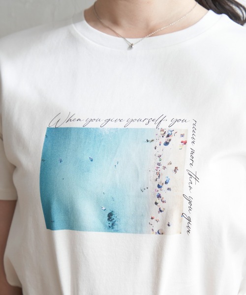 ikka（イッカ） tシャツ ロゴフォトプリントTシャツ レディース
