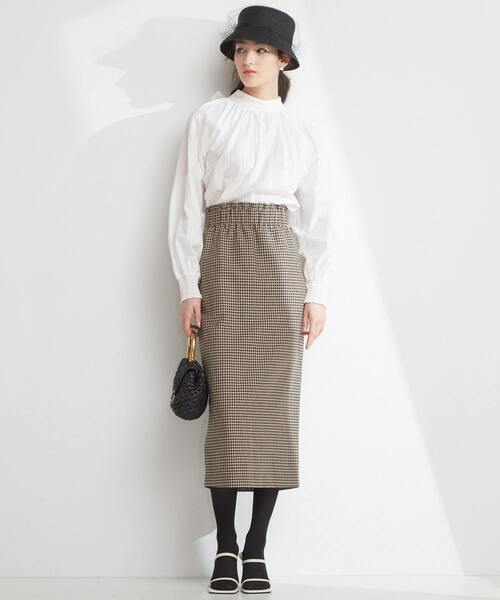 ホワイト ギャザー入り タイトスカート Tiara スカート ギャザータイトスカート : ZOZOTOWN Yahoo!店