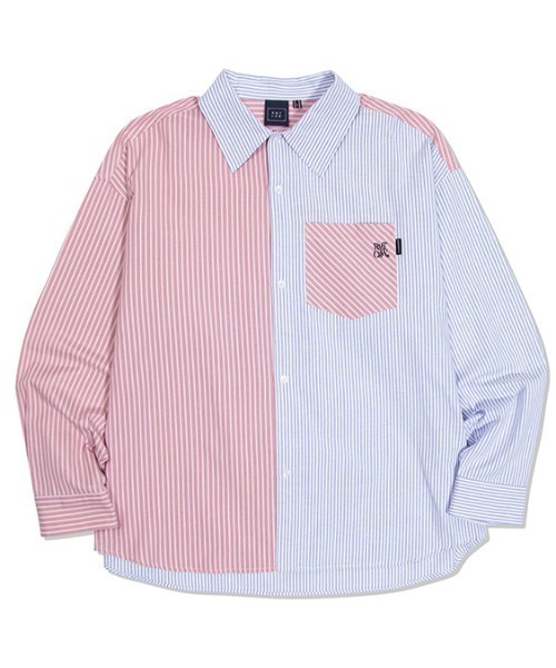 ROMANTIC CROWN シャツ ROMANTIC CROWN☆韓国大人気BTS着用モデル! Striped Cuffs Shirt