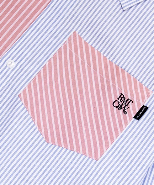 ROMANTIC CROWN シャツ ROMANTIC CROWN☆韓国大人気BTS着用モデル! Striped Cuffs Shirt