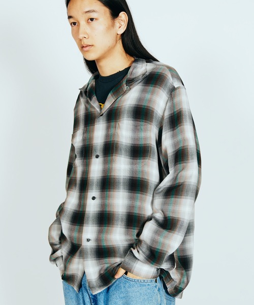 60’s TOWNCRAFT レーヨン　オンブレ　チェックシャツ　ルーフシャツ TOWNCRAFT / タウンクラフト 60S OMBRE LOOP COLLAR SHIRT