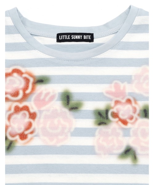 Little sunny bite tシャツ /Little bite/floral stripe long