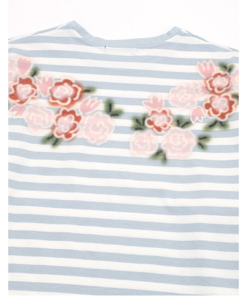 tシャツ /Little sunny bite/floral stripe long tee レディース メンズ Little sunny bite tシャツ /Little bite/floral stripe long