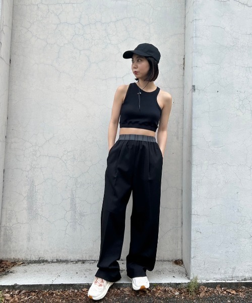 emmi（エミ） タックドロストフォルムカーゴパンツ 黒 エミ emmi タックドロストフォルムカーゴパンツ レディース